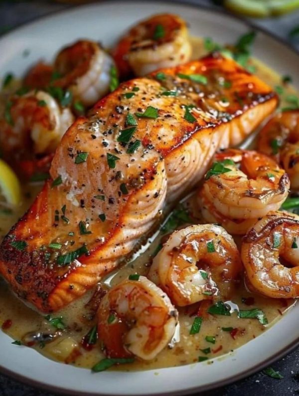 Thiof accompagné de sauce crevettes